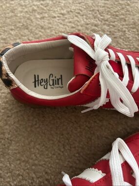 HeyGirl Women's Red Athletic Sneakers